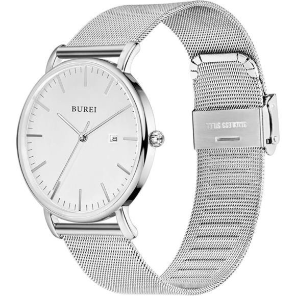 Mens Minimalist Ultra Thin Watches Quartz Analog Wrist Watch for Men Waterproof - Picture 2 of 6